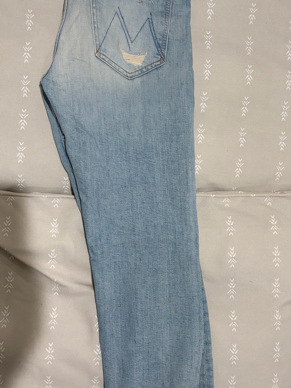 MOTHER Straight Leg Jeans in Light Blue Wash